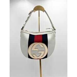 Gucci Blondie White Calfskin Leather Mini Hobo Shoulder Bag